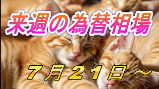 【TAKA FX】ドル、円、ユーロ、ポンド、豪ドルの環境認識解説  7月21日(月)～