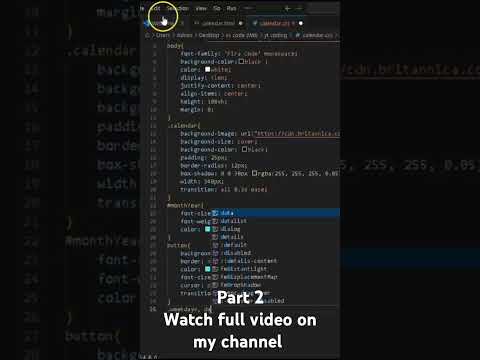how to make calender using html,css, js.#coding#asmrcoding