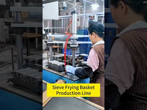 Sieve Frying Basket production line in china #automation #welding #plc #production