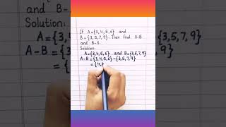 Difference of sets Class 10 #shorts