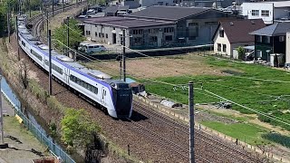 特急あずさ号　JR松本駅を出発