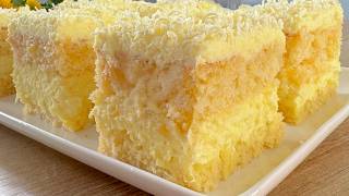 Easy Pineapple Cake Recipe! Cake that melts in your mouth - Quick and Delicious Homemade cake!