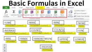 Excel Basic Formulas and Function: Simple Excel Formulas