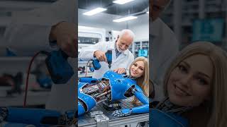 Ai Humanoid Robot Girl Repairing elder Man #shortsfeed #trending #shorts