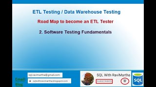 Road Map for becoming an ETL Tester - Software Testing Fundamentals - Part 2