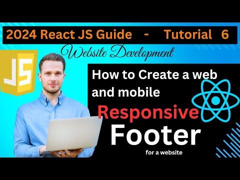 How to create a footer in react app, both web and mobile responsive, java script, react, guide