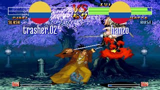 FT5 @samsho4: trasher.02 (CO) vs hanzo (CO) [Samurai Shodown IV Fightcade] Mar 12