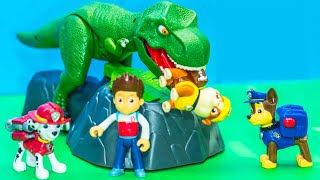 Paw Patrol Plays the Dino Meal Game with the Assistant
