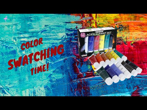 Color Swatching - U.S. Art Supply Acrylic Paint Set