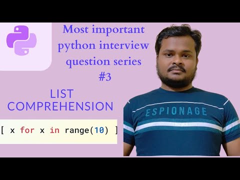 List comprehension python// Python tutorial// Python interview questions #python #interview
