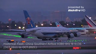 中國首架A380 中國南方 B-6136除役, 總服務年數10年.