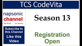 TCS - CodeVita - Coding Competition - Last Date 18th Sep, 2025
