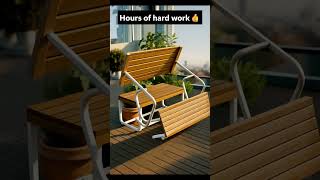 Bench-to-Table Flip! Alternate Design in Action✨  #youtube #shortvideo #shorts #explore  #home #3d