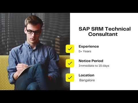 We Are Hiring SAP SRM Technical Consultant