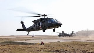 U.S. Army medics conduct air medical evacuation training