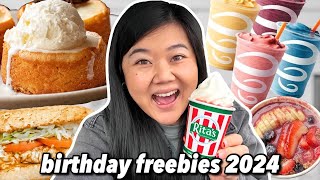 ONLY EATING FREE BIRTHDAY FOOD FOR 24 HOURS! 🥳 Birthday Freebies 2024