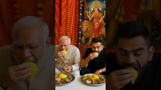 Narendra Modi and Virat Kohli serav lunch at Mandir #narendramodi #viratkohli #modiji #virat