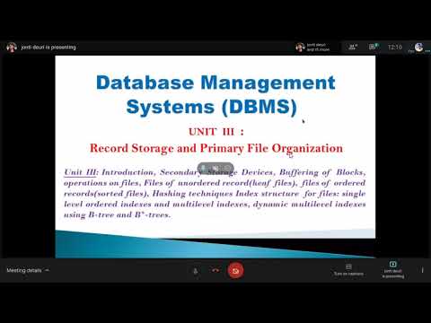 DBMS: Lecture #5 on Record Storage and Primary File Organisation