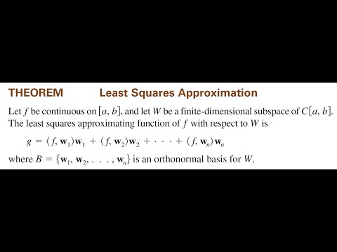 Finding a Least Squares Approximation Using Inner Product part 1