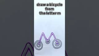 simple bicycle image from letters#shortvideo #drawing #art #shorts #draw #simple #simpledrawing #