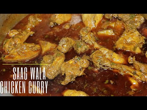 THIS SAAG WALA STYLE CHICKEN CURRY IS SO GOOD | YUMMY CHICKEN CURRY RECIPE | THE KITCHEN