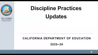 CE Monitoring: Discipline Practices (CE 7)