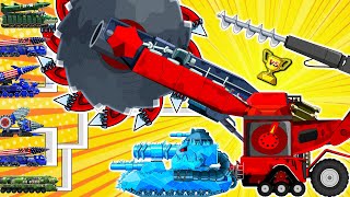 RED RIPSAW 1160 - Giant Saw Tank Shreds Everything! | Arena Tank Cartoon