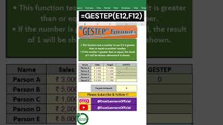 GESTEP Formula in Excel #shortsfeed #shortsviral #shorts
