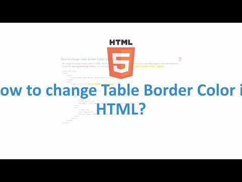How to change Table Border Color in HTML