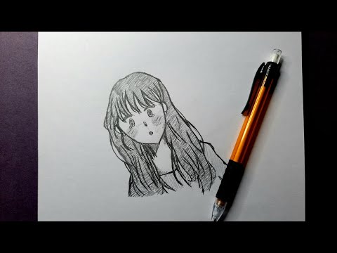 Drawing a Anime Girl in Timelapse #shorts