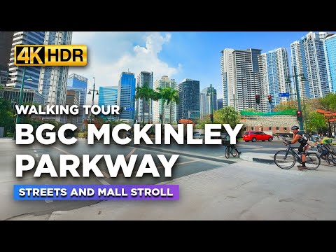 Street Tour of BGC MCKINLEY Parkway 🇵🇭 | A Look at MODERN Philippines | SM Aura Mall【4K HDR】