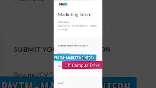 PAYTM off campus Hiring #shorts