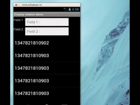 Android display rotation - tutorial sample 4