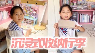 沉浸式整理笔袋✨爸爸准备的简约风文具，主打一个实用又高级，看看都有什么吧！#开学文具#开学必备#樱花文具#樱花学生笔袋 #樱花学生套尺
