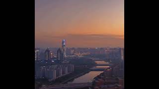 This is the night view of Zhengzhou Zhengdong New District.#Zhengzhou