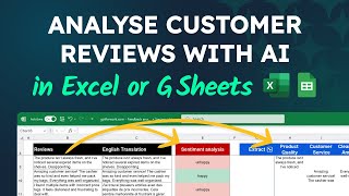 Analyse customer reviews with AI in Excel or Google Sheets!