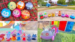 アンパンマンと公園で遊ぼう【まとめ動画】だだんだん列車やミニカーが登場！