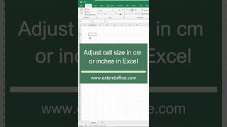 Excel tips – Adjust cell size in cm or inches #excel #exceltips