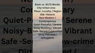 Basic vs IELTS Words – Hometown Vocabulary #ieltsvocabularyenglish #howtoimprovespokenenglish