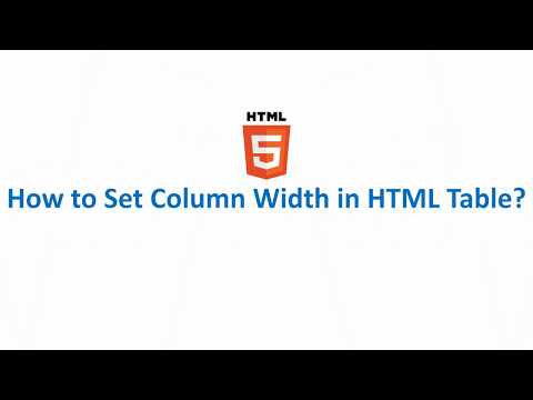 How to Set Column Width in HTML Table?