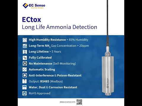 ECtox - LONG LIFE AMMONIA Gas Sensor Device #gassensors