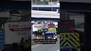 Overturned tractor-trailer causes major delays on Nashville interstate during morning commute