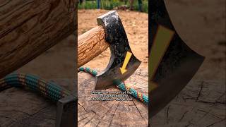 Safe axe technique for cutting Rope