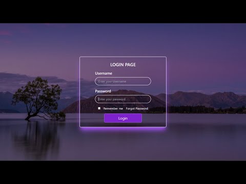 HTML Tailwind CSS Login Page | Transparent Html css login page