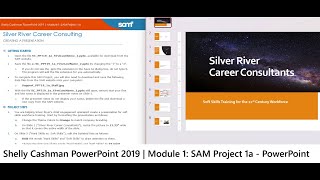 Shelly Cashman PowerPoint 2019 | Module 1: SAM Project 1a - Silver River Career Consulting
