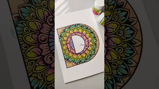 Alphabet D mandala art ~•🐶🐾•~  #art #shortsvideo #pastel #colors #alphabet #mandala #drawing