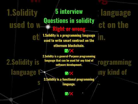 #solidity  #learnsolidity  Five interview questions about solidity .   Ans: ✅❌❌✅❌