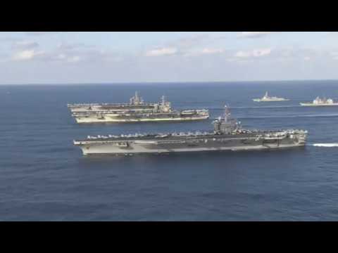 美國海軍三艘航艦西太平洋會合操演
