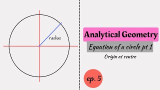 Analytical Geometry | Equation of a circle | Centre at the origin