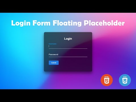 Login Form Floating Placeholder || Using HTML & CSS